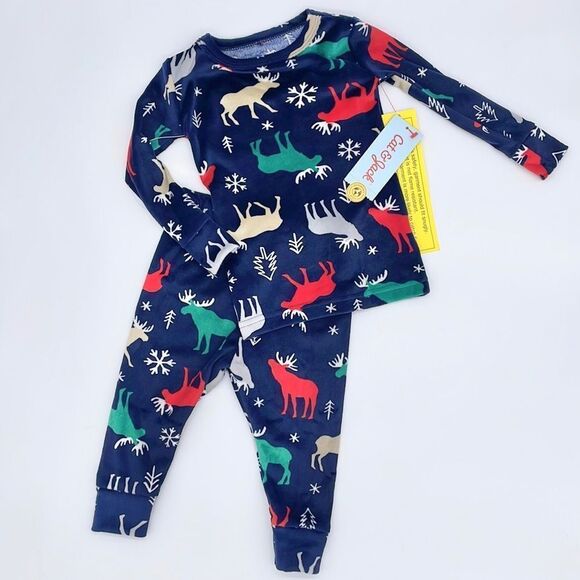 Cat and Jack 12 Months Christmas Pajamas 2 Piece Set - Picture 1 of 3